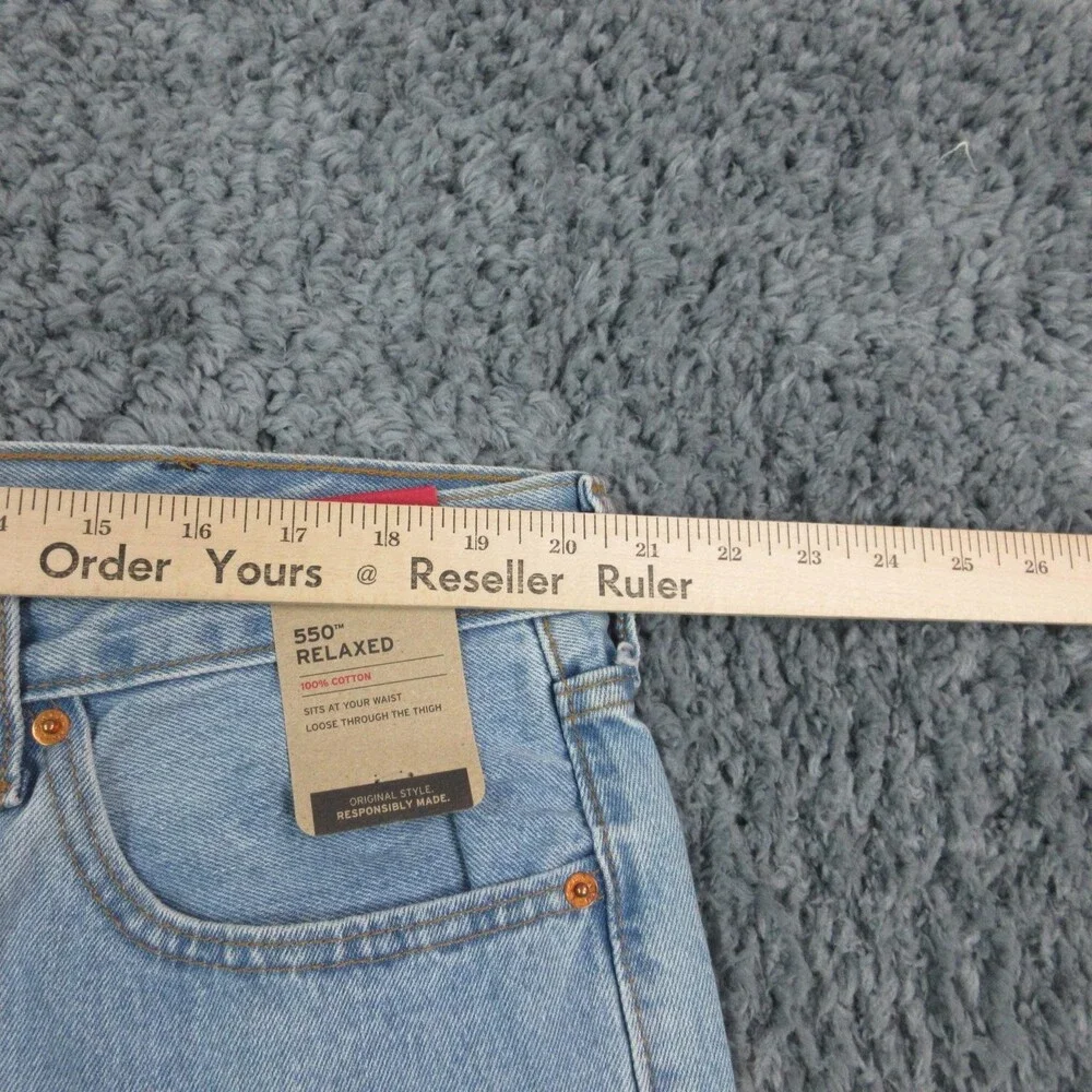 Levis 550 Jeans Mens 42x30 Light Wash Relaxed Fit Tapered Leg Denim 41x29.5* NWT